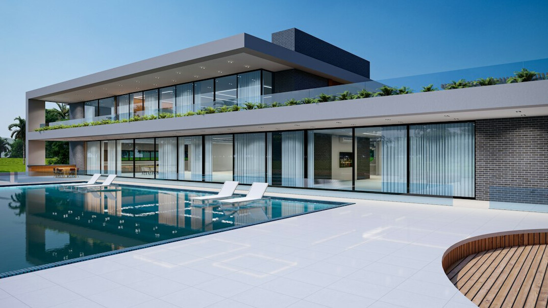 luxury celebrity mansion exterior