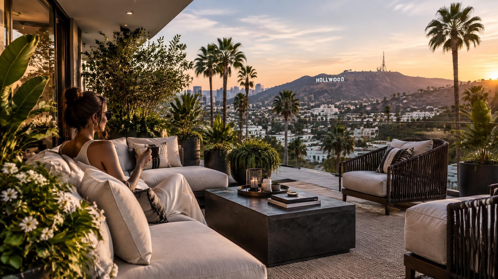 celebrity terrace with plants